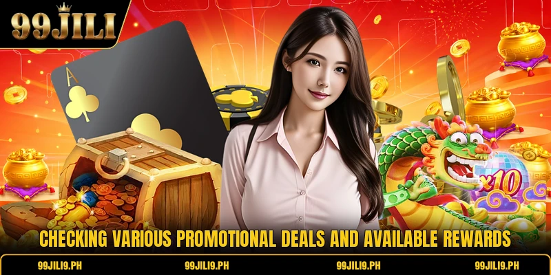 Checking various promotional deals and available rewards